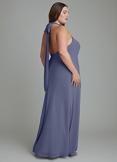 Azazie Velli Bridesmaid Dresses Stormy Mermaid High Neck Chiffon Dress image13