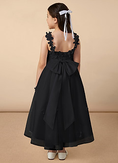 Azazie Ceres Blumenmädchenkleider Ballkleid Spitze Tüll Kleid Schwarz image2