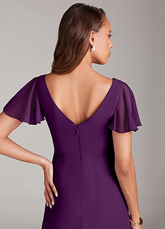 Azazie Soren Bridesmaid Dresses Grape A-Line Ruched Chiffon Dress image7