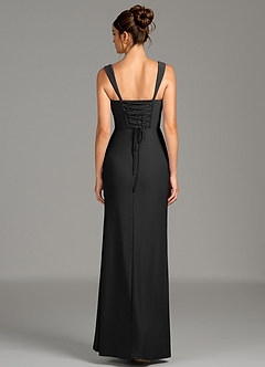 Azazie Agustina Robes de demoiselle d'honneur Robe Sirène en Jersey extensible de qualité supérieure Corset Noir image6
