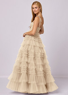 Barbie ♥ Azazie Bridesmaid Dresses Champagne A-Line Sweetheart Neckline Tulle Dress image2
