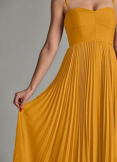 Azazie Chiana Bridesmaid Dresses Butterscotch A-Line Strapless Chiffon Dress image7
