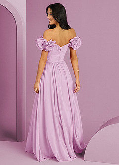 Barbie ♥ Azazie Jurken voor bruidsmeisjes Converteerbaar Jurk van Chiffon met A-Lijn Off the Shoulder Snoep Roze image14