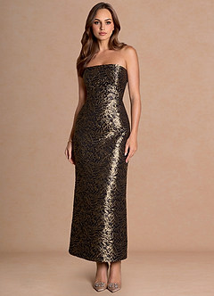 Amali Ebony Gold Maxi Dress | Azazie