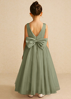 Azazie Pumpkin Flower Girl Dresses Pistachio A-Line Convertible Tulle Dress image6