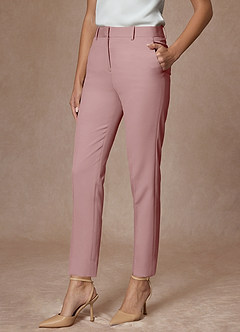 Whitney Dusty Rose Refined Weave Performance Full Length Dress Pants