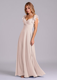 Azazie Leilani Bridesmaid Dresses Rose Petal A-Line Pleated Chiffon Dress image5