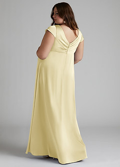 Azazie Allessia Maternity Bridesmaid Dresses A-Line Pleated Stretch Satin Floor-Length Dress image9