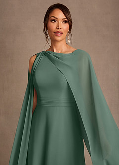 Azazie Liddie Mother of the Bride Dresses Eucalyptus A-Line Pleated Chiffon Dress image5