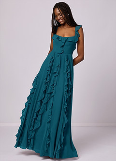 Barbie ♥ Azazie Bridesmaid Dresses Ink Blue A-Line with Pockets Chiffon Dress image5