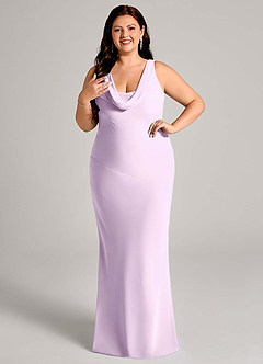 Azazie Rylina Bridesmaid Dresses Frosted Lilac Mermaid Pleated Chiffon Dress image10