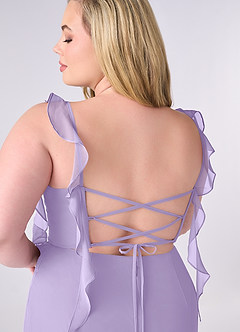 Barbie ♥ Azazie Bridesmaid Dresses Lilac Mermaid Corset Chiffon Dress image10