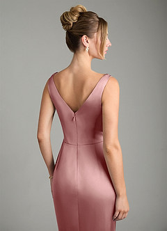 Azazie Alena Bridesmaid Dresses Dusty Rose Mermaid Pleated Stretch Satin Dress image10