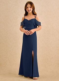 Azazie Pippy Girls Formal Sukienki dla dziewczynek sypiących kwiaty Linia A Dekolt w kształcie serca Szyfon Długość podłogi Sukienka image4