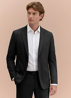 front Miles Black Seersucker Suit Jacket