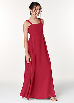 Azazie Simoan Junior Scarlet A-Line Sweetheart Neckline Chiffon Dress image3