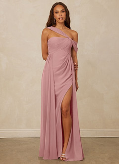 Christian Siriano Bridal for Azazie 1014 Bridesmaid Dresses Dusty Rose A-Line Off the Shoulder Chiffon Dress image1