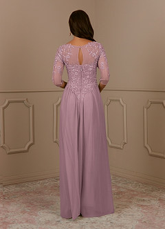 Azazie Harriet Mother of the Bride Dresses Dusty Rose A-Line Scoop lace Mesh Dress image2