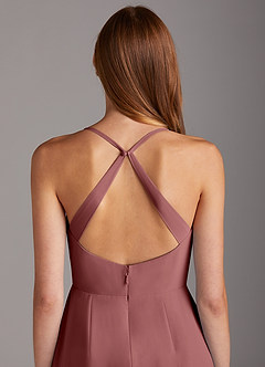 Azazie Manila Bridesmaid Dresses Amethyst Sheath V-Neck Chiffon Dress image5