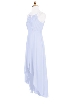Azazie Oaklynn Junior Robe Trapèze en Mousseline de soie Plissée Lavande image8