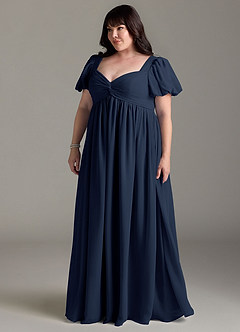 Azazie Madisynn Maternity Bridesmaid Dresses Bow Chiffon Floor-Length Dress image8