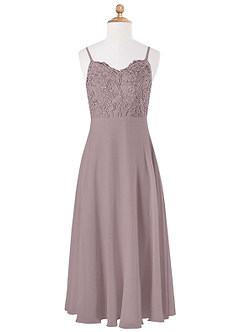 Azazie Sonya Junior Dusk A-Line Lace Chiffon Dress image5