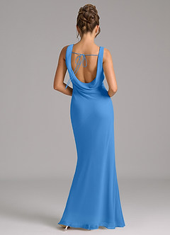 Azazie Rylina Bridesmaid Dresses Blue Jay Mermaid Pleated Chiffon Dress image6
