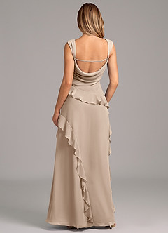 Azazie Sloane Bridesmaid Dresses Taupe A-Line Sweetheart Neckline Chiffon Dress image2