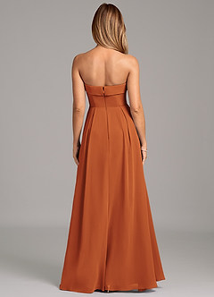Azazie Lucienne Bridesmaid Dresses Cinnamon A-Line Strapless Chiffon Convertible Dress image5