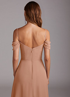 Azazie Marley Bridesmaid Dresses Champagne Rose A-Line Off the Shoulder Chiffon Convertible Dress image10