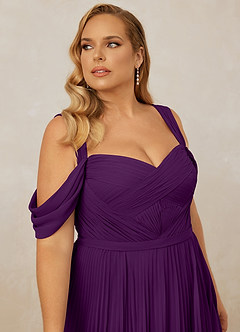 Christian Siriano Bridal for Azazie 1013 Bridesmaid Dresses Grape A-Line Off the Shoulder Chiffon Dress image14