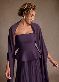 Azazie Josabeth Moeder van de bruid jurken A-Lijn Jurk van Chiffon Geplooid Pruim image7