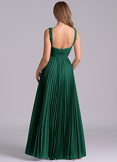 Azazie Mina Bridesmaid Dresses Emerald A-Line Pleated Chiffon Dress image7