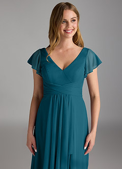 Azazie Omari Robes de demoiselle d'honneur Robe Trapèze en Maille Bleu Encre image3