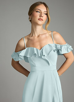 Azazie Lyra Vestidos de damas de honor Vestido de Neblina de Satén Elástico de Corte en A Convertible con Vestidos sin tirantes image11