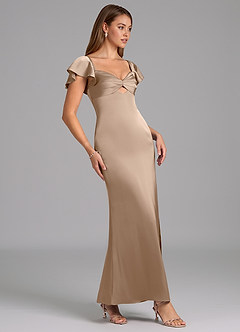 Azazie Demia 신부 들러리 드레스 쉬스 스윗하트 네크라인 스트레치 새틴 발목 길이 드레스 image3