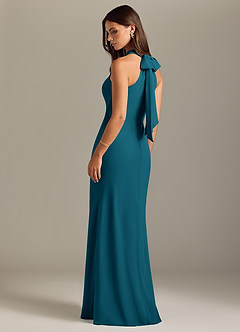 Azazie Doretta Bridesmaid Dresses Ink Blue Mermaid Pleated Chiffon Dress image7