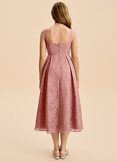 Azazie Amalie Junior Rosette A-Line Ruched Floral Burnout Dress image2