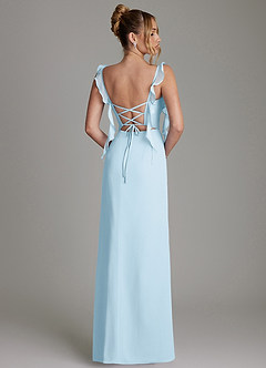 Azazie Jessamine Bridesmaid Dresses Sky Blue Mermaid Corset Chiffon Dress image8