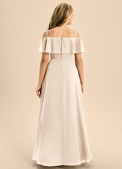 Azazie Maggie Junior White Alabaster A-Line Off the Shoulder Chiffon Dress image6