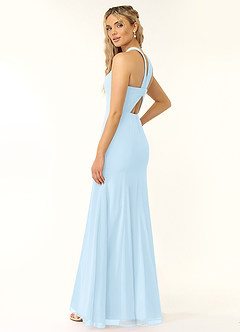 Azazie Rue Bridesmaid Dresses Sky Blue A-Line Halter Chiffon Dress image5