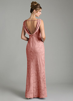 Azazie Kieryn Bridesmaid Dresses Rosette Mermaid Pleated Floral Burnout Dress image12