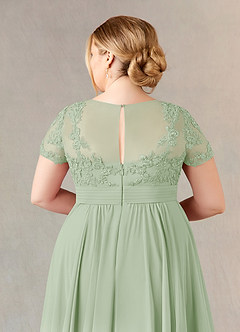 Azazie Annette Mother of the Bride Dresses Dusty Sage A-Line Lace Chiffon Dress image12