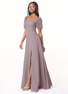 Azazie Alani Bridesmaid Dresses Dusk A-Line Square Neckline Chiffon Dress image3