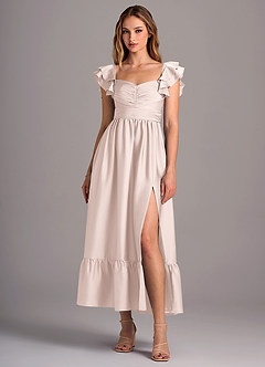 Azazie Anaya Bridesmaid Dresses Blushing Pink A-Line Sweetheart Neckline Stretch Satin Convertible Dress image1