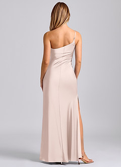 Azazie Marseli 신부 들러리 드레스 인어 한쪽 어깨 스트레치 새틴 바닥 길이 드레스 image6