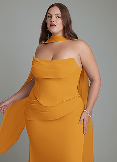 Azazie Sorrel Bridesmaid Dresses Butterscotch Mermaid Corset Chiffon Dress image11