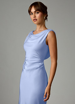 Azazie Kieryn Robes de demoiselle d'honneur Robe Sirène en Satin extensible Plissée Eis image6