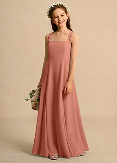 Azazie Tater Junior Formal Flower Girl Klänningar Klä A-Line i Chiffong Plisserad image1