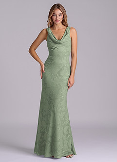 Azazie Rylina Final Sale Agave Mermaid Floral Burnout Dress image1